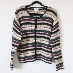 VTG Earth Tones Striped Cardigan